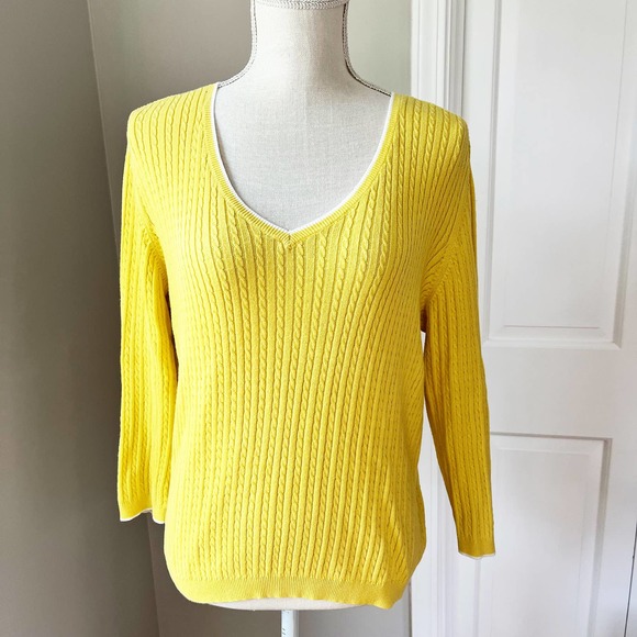 Lauren Ralph Lauren Sweaters - LAUREN Ralph Lauren Yellow Knit V-neck Sweater